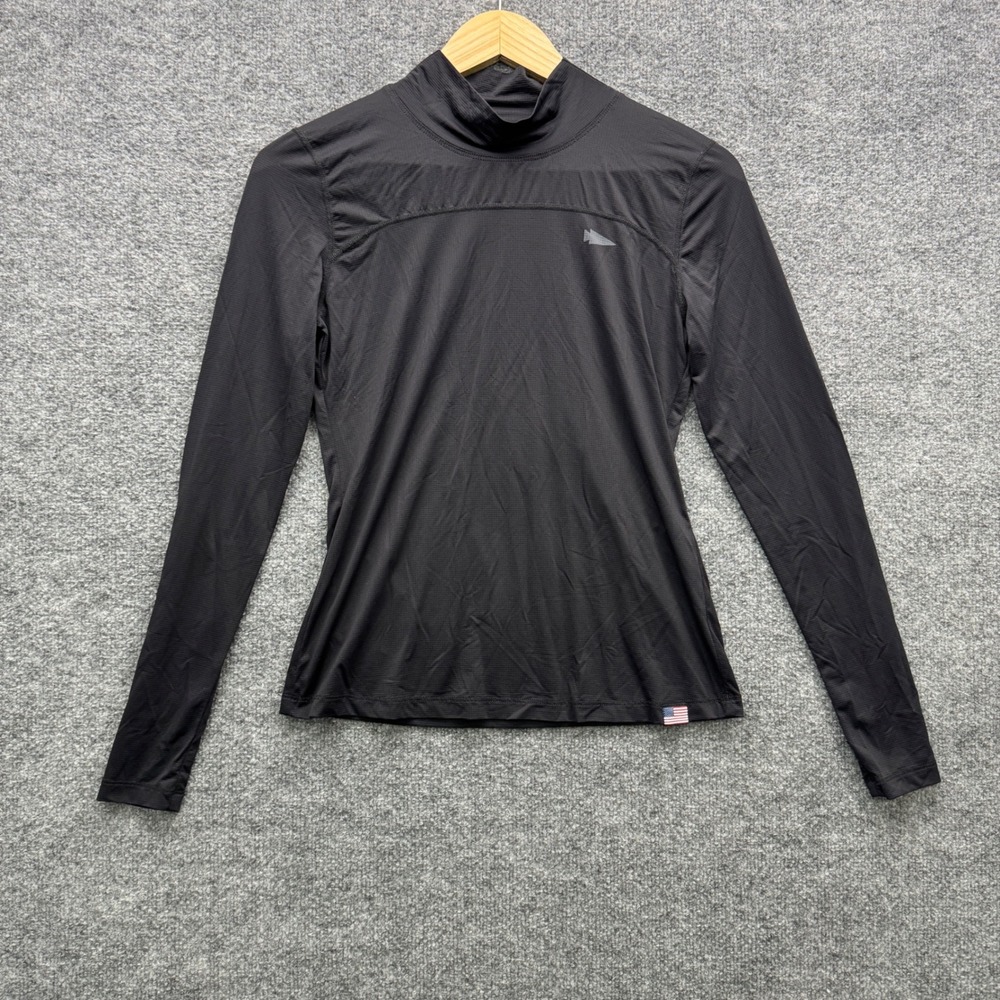 GORUCK Tough Mesh T-Shirt Womens Small Black Long Sleeve Mock Neck Athletic